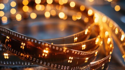 Obraz premium Film Reels or Digital Media: Traditional cinemas use film reels, while digital media devices store the movie content, ensuring films are ready for viewing. 