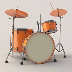 3D Drum Icon: Musical Percussion Instrument Set Illustration Logo