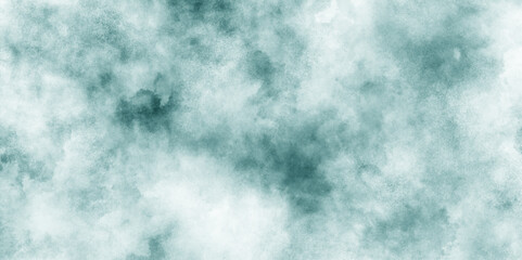 Green or blue grunge texture painted on canvas, clean watercolor art canvas painting with white clouds and stains, blurry smog texture art design, abstract cloudy sky concept blue or green watercolor.