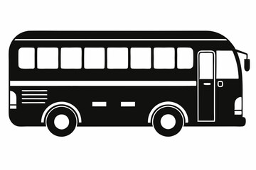 Tour bus silhouette, Tour Bus icon vector illustration, Bus black silhouette vector
