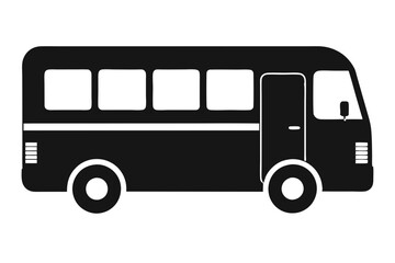 Tour bus silhouette, Tour Bus icon vector illustration, Bus black silhouette vector
