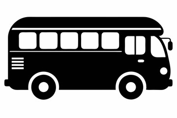 Tour bus silhouette, Tour Bus icon vector illustration, Bus black silhouette vector
