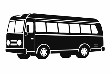 Tour bus silhouette, Tour Bus icon vector illustration, Bus black silhouette vector
