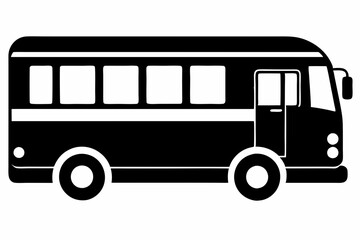 Tour bus silhouette, Tour Bus icon vector illustration, Bus black silhouette vector
