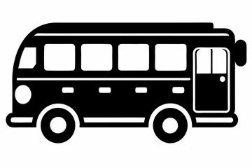 Tour bus silhouette, Tour Bus icon vector illustration, Bus black silhouette vector
