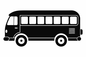 Tour bus silhouette, Tour Bus icon vector illustration, Bus black silhouette vector
