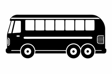 Tour bus silhouette, Tour Bus icon vector illustration, Bus black silhouette vector

