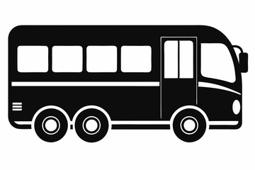 Tour bus silhouette, Tour Bus icon vector illustration, Bus black silhouette vector
