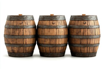 A image of four wooden barrels