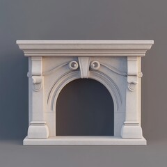 3D Mantel Icon: Decorative Shelf Above a Fireplace Illustration Logo