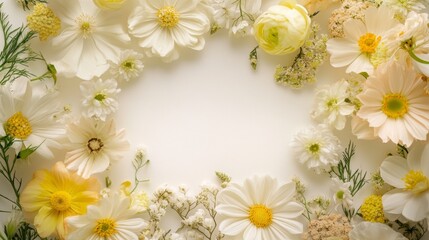 yellow and white flowers on a white background