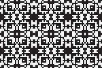 Fototapeta premium Ethnic seamless monochrome pattern. Aztec geometric background. Tribal print. Navajo fabric. Modern abstract wallpaper. Vector illustration.
