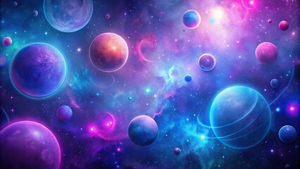Aerial view of a simple universe with purple, pink, and blue colors