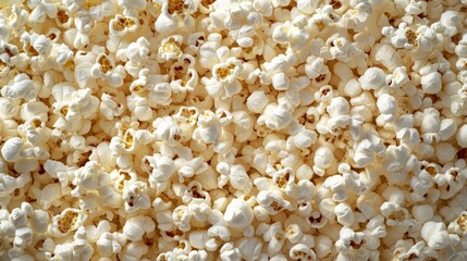 A close-up of popcorn. Popcorn product photography. Popcorn texture.