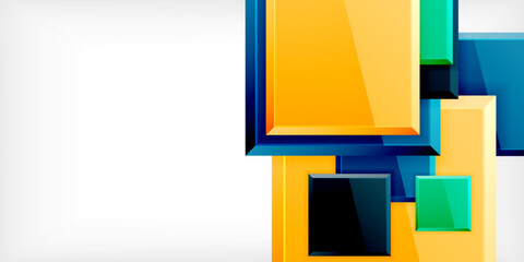 Colorful squares with reflections abstract background design. Vector Illustration For Wallpaper, Banner, Background, Card, Book Illustration, landing page