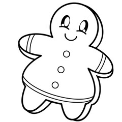 Gingerbread cartoon coloring 