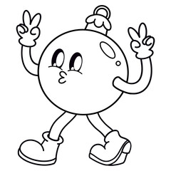 Christmas ball cartoon coloring 