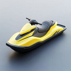 Naklejka premium 3D Jet Ski Icon: Watercraft for Fun and Adventure Illustration Logo