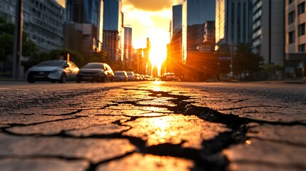 Here’s a sentence to describe your image:
Rain-slicked cobblestones glisten under the soft glow of lamplight, as bustling city life unfolds on a quaint European street