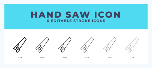 Hand saw line icon symbol. Logo. Icon vector illustration with editable stroke.