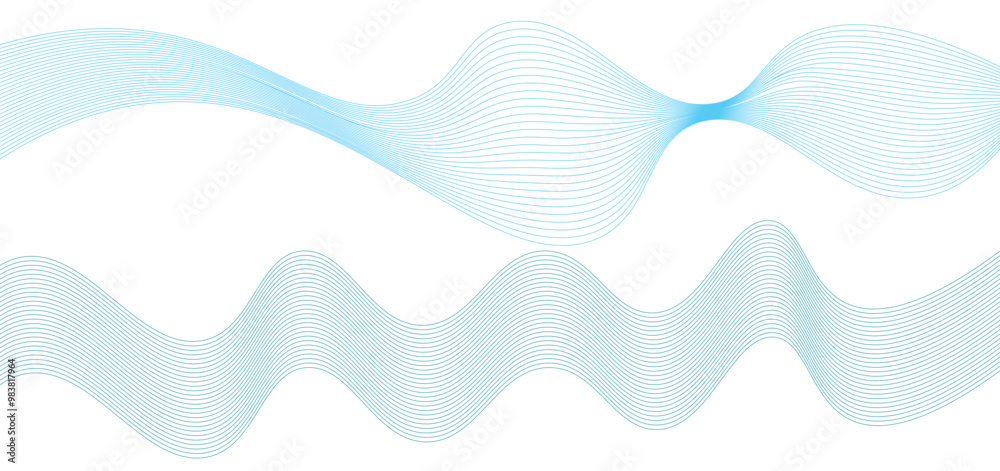 Poster blue abstract background with wavy lines. abstract wave backgrounds for tech design. modern abstract