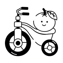 Doodle style icon of children cycle  