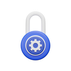 3d lock icon render secure safety