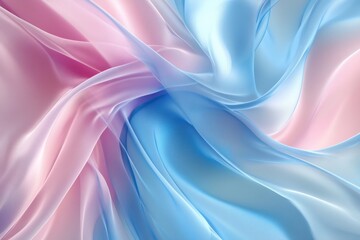 Obraz premium A image of smooth, flowing ribbons in iridescent colors like blue, pink, and white.