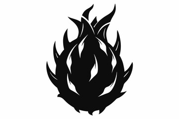 Dragon Fruit Vector Silhouette, Dragon Fruit Clipart 