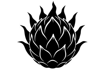 Dragon Fruit Vector Silhouette, Dragon Fruit Clipart 