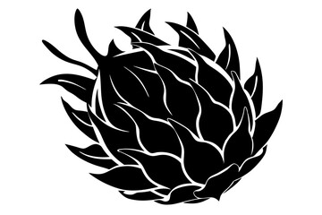 Dragon Fruit Vector Silhouette, Dragon Fruit Clipart 