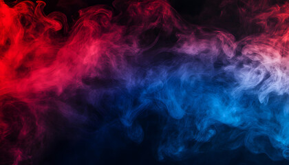 Fototapeta premium Abstract Red and Blue Smoke Swirls - Dynamic Colorful Smoke Art