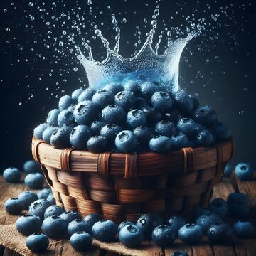 Fresh blueberries in wooden basket
High-resolution blueberry image