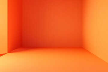 Obraz premium Bright Orange Minimalist Room Interior Design