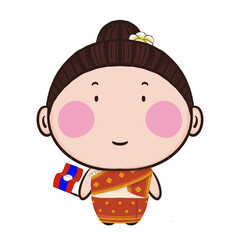 Laos child with national Costume 