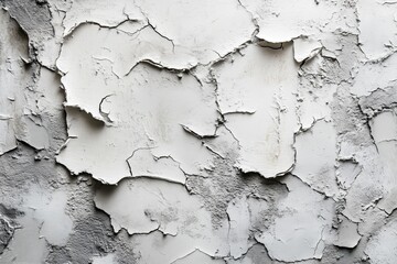 Fototapeta premium Peeling Paint on Wall Grey White Abstract Texture Background, Black and White Pattern Minimalist Monotone Gray Wallpaper Design Backdrop Concept