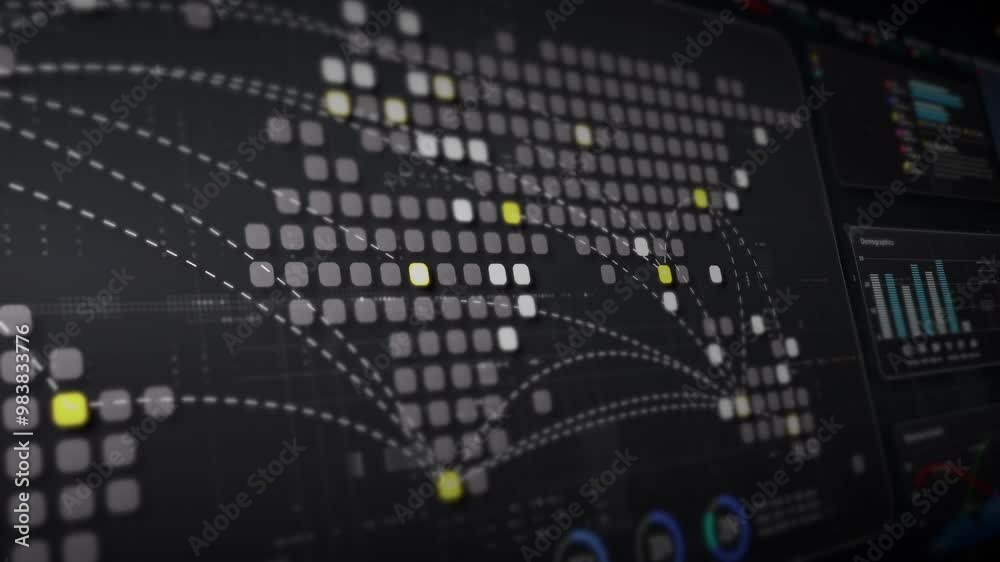 Leinwandbilder Dynamic data visuals for business info graphics, animated charts, and data-driven insights for a business meeting mock-up. Explore the world of trading, stock exchanges, and crypto