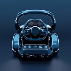 3D Driving Icon: Simulated Driving in VR Illustration Logo
