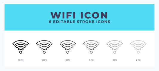 Wifi icon vector for web. And mobile app. Editable stroke outline icon.