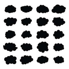 vector cloud shape illustration set design
