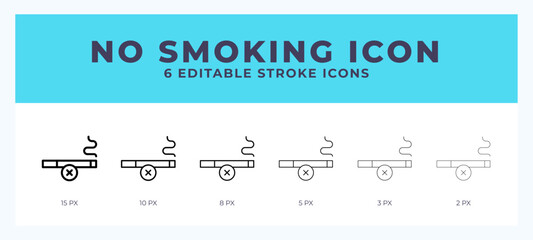 No smoking line icon. For web. And mobile app. Vector illustration.