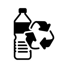 Vector solid black icon for Recycle