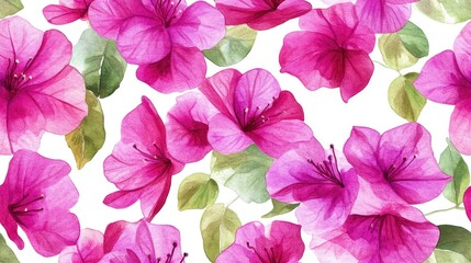 Seamless pattern featuring bougainvillea flowers Hand drawn watercolor illustration ideal for wrapping paper textiles wallpaper and fabric