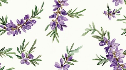 Rosemary watercolor pattern