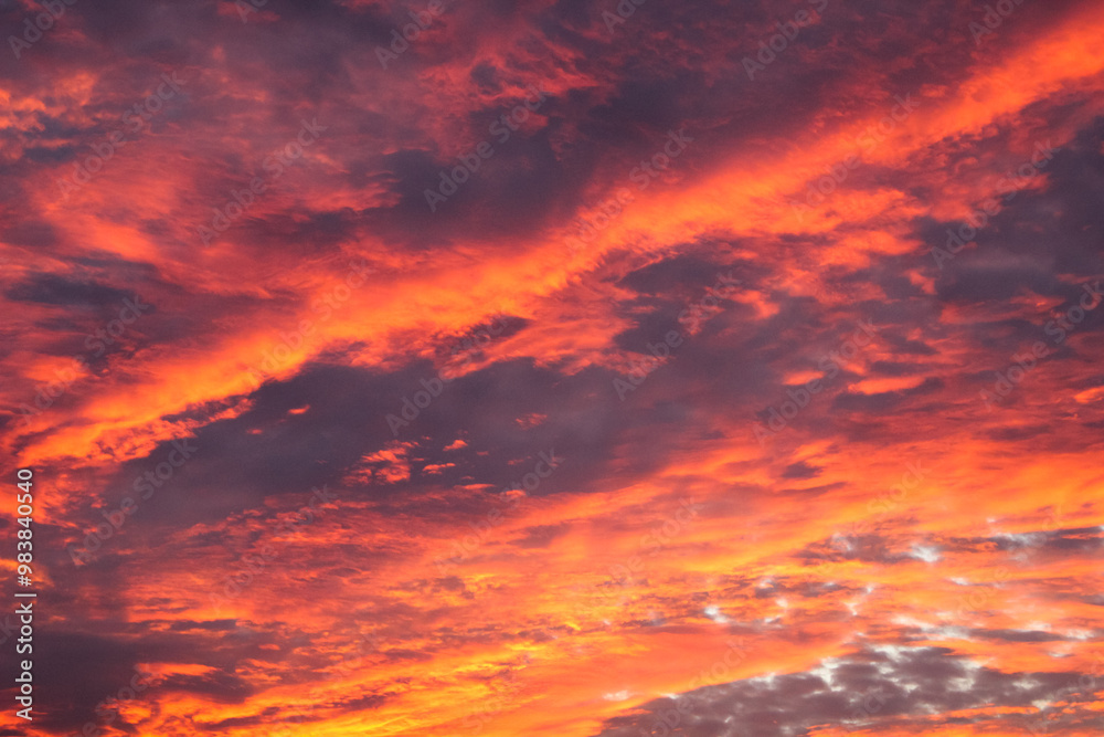 Wall mural sky and cloud scape of sunset colourful