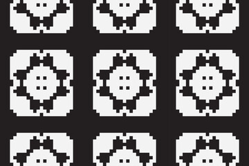 Ethnic seamless monochrome pattern. Aztec geometric background. Tribal print. Navajo fabric. Modern abstract wallpaper. Vector illustration.