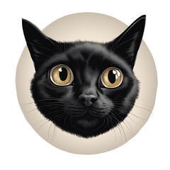 black and white cat portrait