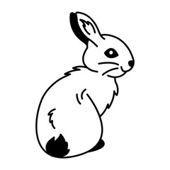 Doodle style icon of rabbit mascot 