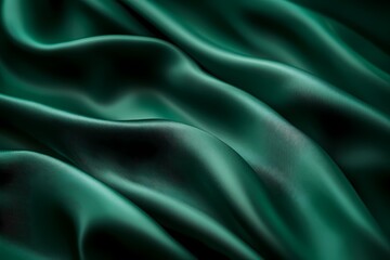 Obraz premium Elegant Green Satin Fabric Texture for Backgrounds