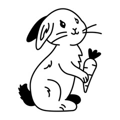 A sketchy icon of rabbit carrot 